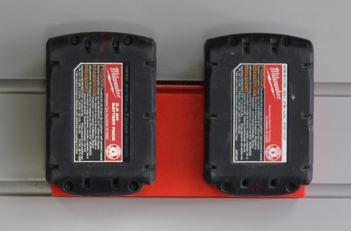 Slatwall Milwaukee Double Battery Holder Staged